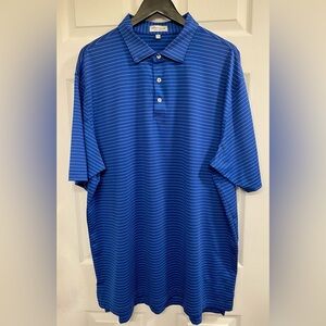 Peter Millar Summer Comfort Navy Striped Polo Shirt xxl